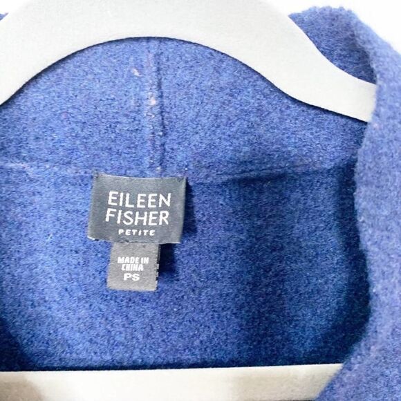 Eileen Fisher Womens Blue Wool Long Sleeve V Neck Cardigan Sweater Size PS - Picture 5 of 7